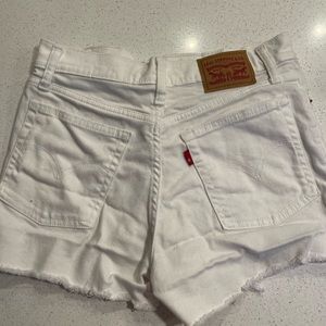 White Levi shorts